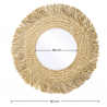 Buy Round Natural Seagrass Boho Bali Wall Mirror (60 cm) - Rewu Natural wood 60061 in the Europe
