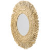 Buy Wall Mirror - Boho Bali Round Design (60 cm) - Rewu Natural wood 60061 - prices