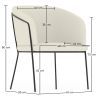 Armchair with Armrests - Upholstered in Bouclé Fabric - Miusen image 7