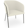 Buy Armchair with Armrests - Upholstered in Bouclé Fabric - Miusen White 60075 Home delivery