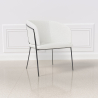 Buy Armchair with Armrests - Upholstered in Bouclé Fabric - Miusen White 60075 in the Europe