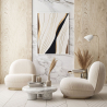 Buy White boucle armchair - upholstered - Larry White 60078 at Privatefloor