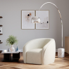 Buy White boucle armchair - upholstered - Seral White 60080 - prices