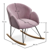 Buy Rocking Chair with Armrests - Upholstered in Velvet - Freia Light Pink 60082 in the Europe