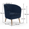 Buy Velvet upholstered armchair - Krenda  Dark blue 60083 - in the EU