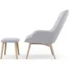  Armchair with Footrest - Upholstered in Linen - Huda image 7