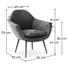 Buy Velvet upholstered armchair - Dena Dark grey 60087 home delivery
