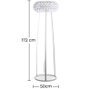 Buy Floor Lamp - Large Living Room Lamp with Crystal Buttons - Savoni Transparent 53533 with a guarantee