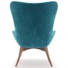Armchair with Footrest - Upholstered in Velvet - Scandinavian Style - Huda image 7