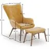 Armchair with Footrest - Upholstered in Velvet - Scandinavian Style - Huda image 7