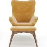 Armchair with Footrest - Upholstered in Velvet - Scandinavian Style - Huda image 7