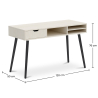 Buy Office Desk Table Wooden Design Scandinavian Style Beckett + Premium Denisse Scandinavian Design chair with cushion Black 60115 - prices