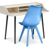 Buy Office Desk Table Wooden Design Scandinavian Style Torkel + Premium Denisse Scandinavian Design chair with cushion Light blue 60116 - in the EU