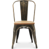 Buy Dining Chair - Industrial Design - Steel and Wood - New Edition - Stylix Metallic bronze 60123 - prices