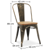 Buy Dining Chair Stylix Industrial Design Metal and Light Wood - New Edition Metallic bronze 60123 with a guarantee