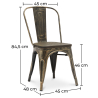 Buy Dining Chair - Industrial Design - Steel and Wood - New Edition - Stylix Metallic bronze 60124 with a guarantee