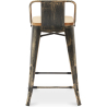 Buy Bar Stool with Backrest - Industrial Design - Wood & Steel - 60cm - New Edition - Stylix Metallic bronze 60125 in the Europe