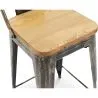 Bar Stool with Backrest - Industrial Design - Wood & Steel - 60cm - New Edition - Stylix image 7