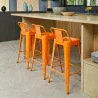Bar Stool with Backrest - Industrial Design - 60cm - New Edition - Stylix image 7
