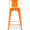 Buy Bar stool with small backrest  Stylix industrial design Metal- 60cm - New Edition Orange 60126 - prices