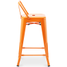 Buy Bar stool with small backrest  Stylix industrial design Metal- 60cm - New Edition Orange 60126 at Privatefloor