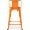 Buy Bar stool with small backrest  Stylix industrial design Metal- 60cm - New Edition Orange 60126 in the Europe