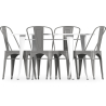 Buy Pack Dining Table and 4 Dining Chairs Industrial Design - New Edition- Bistrot Stylix Silver 60129 - prices