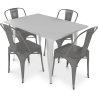 Buy Pack Dining Table and 4 Dining Chairs Industrial Design - New Edition- Bistrot Stylix Silver 60129 at Privatefloor