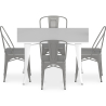 Buy Pack Dining Table and 4 Dining Chairs Industrial Design - New Edition- Bistrot Stylix Silver 60129 in the Europe