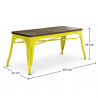 Buy Bench Stylix Industrial Design Metal and Dark Wood - New Edition Yellow 60132 in the Europe
