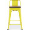 Buy Bar stool with small backrest  Stylix industrial design Metal and Dark Wood - 60 cm - New Edition Yellow 60133 - prices