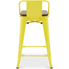 Buy Bar stool with small backrest  Stylix industrial design Metal and Dark Wood - 60 cm - New Edition Yellow 60133 in the Europe
