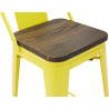Buy Bar stool with small backrest  Stylix industrial design Metal and Dark Wood - 60 cm - New Edition Yellow 60133 Home delivery