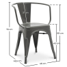 Buy Dining Chair with Armrests - Industrial Design - Steel - New Edition - Stylix Dark grey 60140 Home delivery