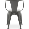Buy Dining Chair with armrest Stylix industrial design Metal - New Edition Dark grey 60140 in the Europe