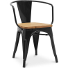 Buy Dining Chair with armrest Stylix industrial design Metal and Light Wood - New Edition Metallic bronze 60143 - prices