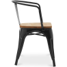 Buy Dining Chair with Armrests - Industrial Design - Wood and Steel - New Edition - Stylix Metallic bronze 60143 at Privatefloor
