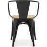 Dining Chair with Armrests - Industrial Design - Wood and Steel - New Edition - Stylix image 7