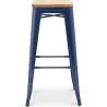 Bar Stool - Industrial Design - Wood & Steel - 76cm - New Edition - Stylix image 7