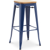 Buy Bar Stool - Industrial Design - Wood & Steel - 76cm - New Edition - Stylix Dark blue 60144 - in the EU