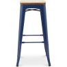Buy Bar Stool - Industrial Design - Wood & Steel - 76cm - New Edition - Stylix Dark blue 60144 at Privatefloor