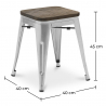 Buy Stool Stylix Industrial Design Metal and Dark Wood - 45 cm - New Edition Steel 60145 Home delivery
