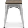 Buy Stool Stylix Industrial Design Metal and Dark Wood - 45 cm - New Edition Steel 60145 - prices