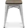 Industrial Design Bar Stool - Wood & Steel - 45cm - New Edition - Stylix image 7