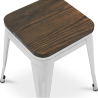 Buy Stool Stylix Industrial Design Metal and Dark Wood - 45 cm - New Edition Steel 60145 in the Europe