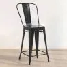 Bar Stool with Backrest - Industrial Design - 60cm - New Edition - Stylix image 7