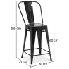 Buy Bar Stool with Backrest - Industrial Design - 60cm - New Edition - Stylix Black 60146 Home delivery