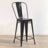 Bar Stool with Backrest - Industrial Design - 60cm - New Edition - Stylix image 7