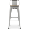 Buy Bar stool with small backrest  Stylix industrial design Metal and Dark Wood - 76 cm - New Edition Light grey 60150 - in the EU