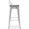 Buy Bar stool with small backrest  Stylix industrial design Metal and Dark Wood - 76 cm - New Edition Light grey 60150 at Privatefloor